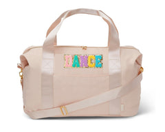 Beige Nylon Weekender Dance Duffle Bag / Top Trenz Outlets