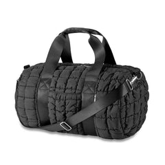Black Scrunchie Puffer Quilted Duffle Bag – Trendy & Spacious / Top Trenz For Sale