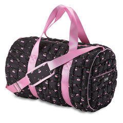 Black Puffer Duffel Bag with Cherry Pattern – Cute Travel, Gym & Overnight Bag for Girls / Top Trenz For Sale