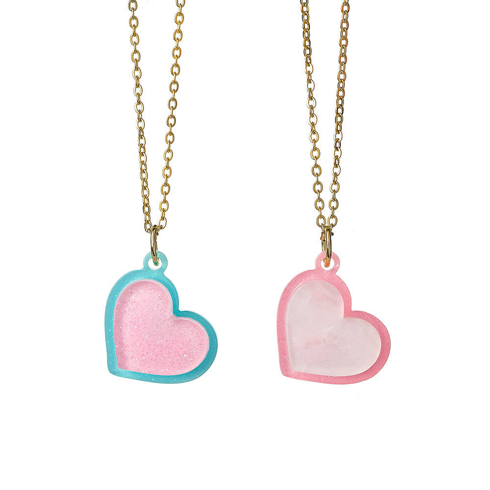Colorful Acrylic Heart Necklace – J.V.Cham Collection - Perfect Valentine’s Day Gift / Top Trenz US