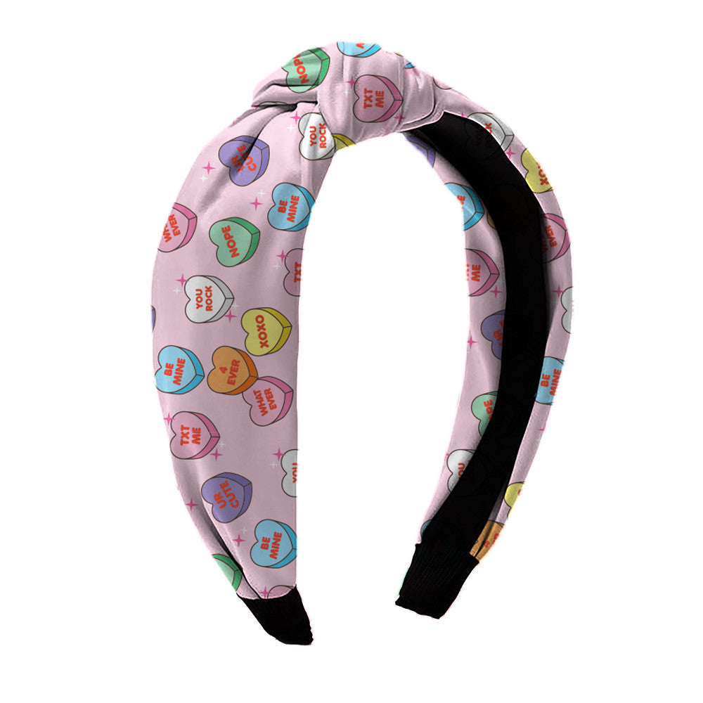 Hearts Printed Knot Headbands Accessory For All / Top Trenz Online