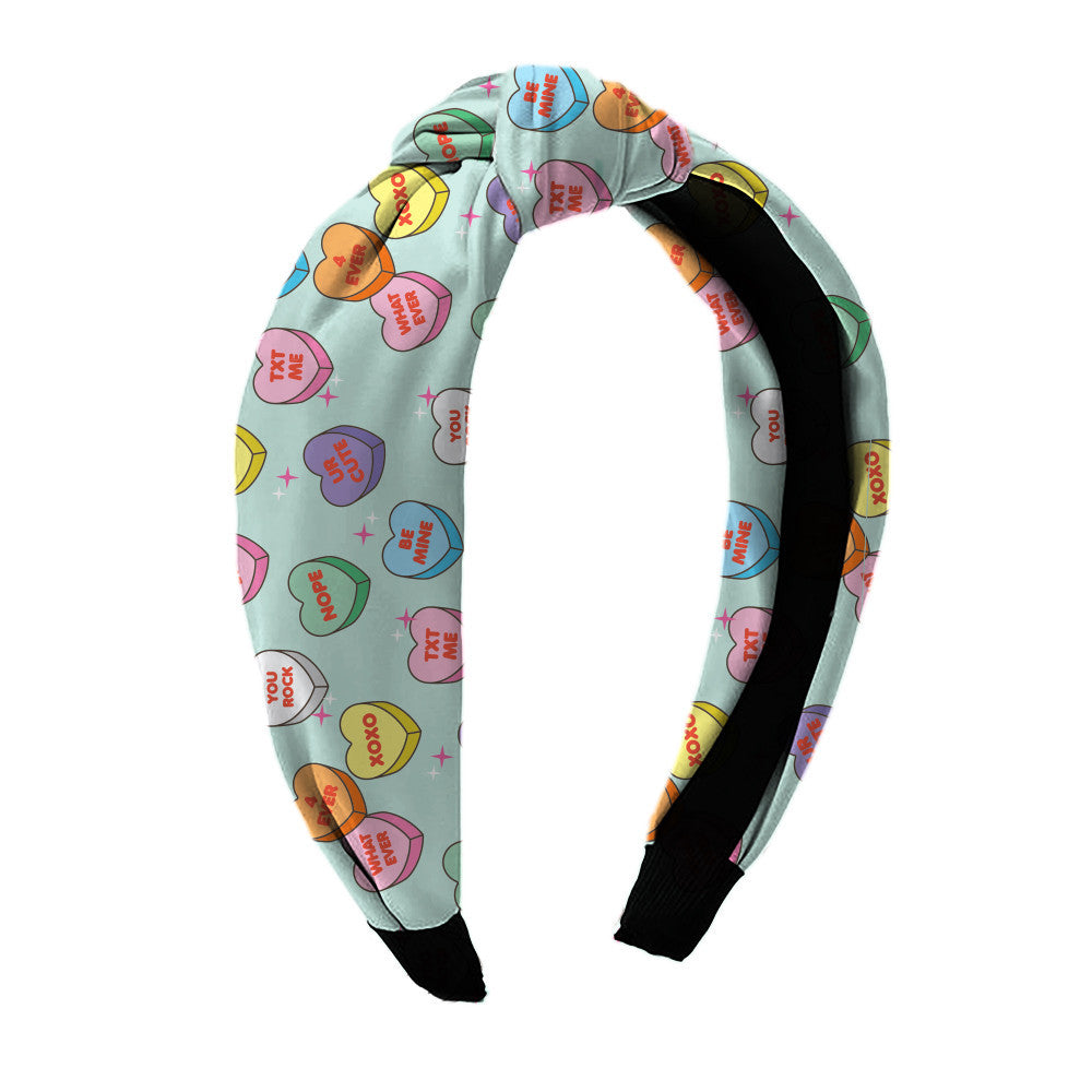 Hearts Printed Knot Headbands Accessory For All / Top Trenz Online