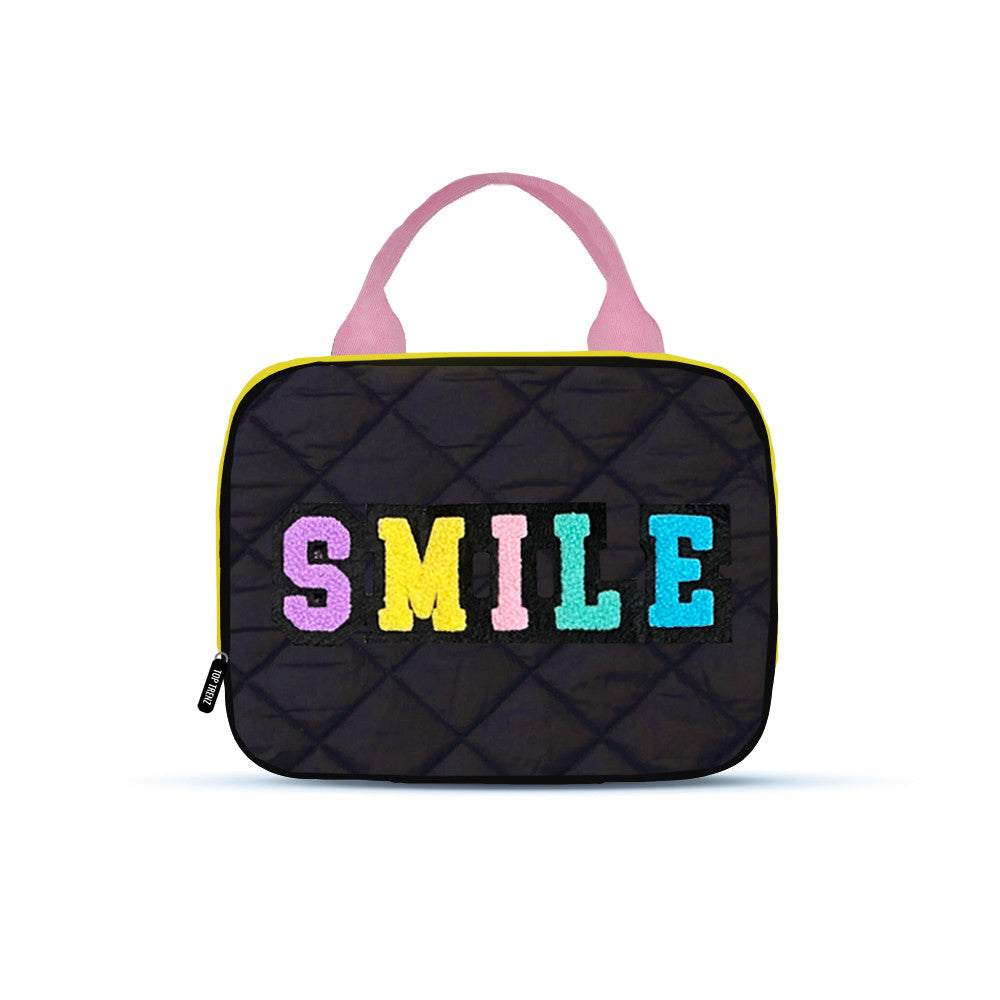Best Selling Black Printed Puffer Insulated Lunch Bag / Top Trenz For Sale