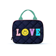 Trendy Navy Printed Puffer Insulated Lunch Bag / Top Trenz US