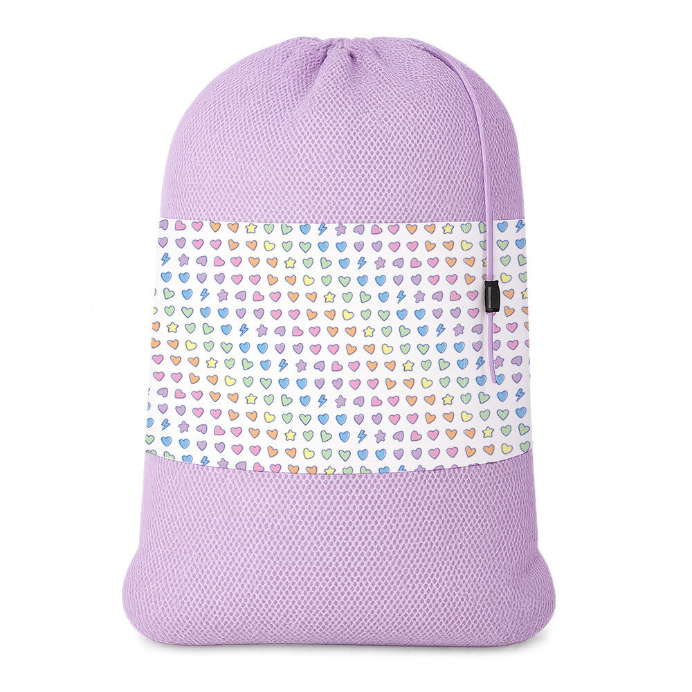 Rainbow Remix Mesh Laundry Bag – Camp & Dorm Essential - Top Trenz / Top Trenz Sale