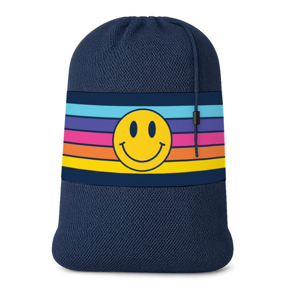 Retro Happy Face Mesh Laundry Bag– Camp & Dorm Essential - Top Trenz / Top Trenz Online Shop