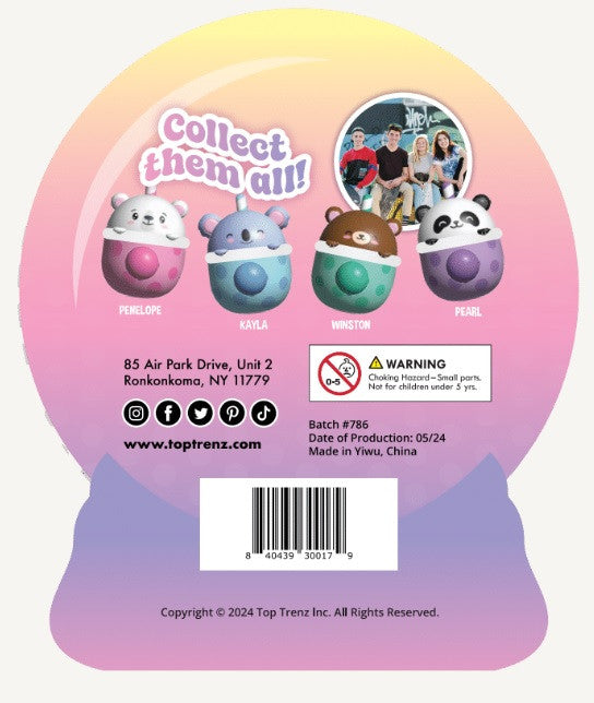 Sweet Bubble Tea Bear Plush Squishy Water Toy / Top Trenz Online