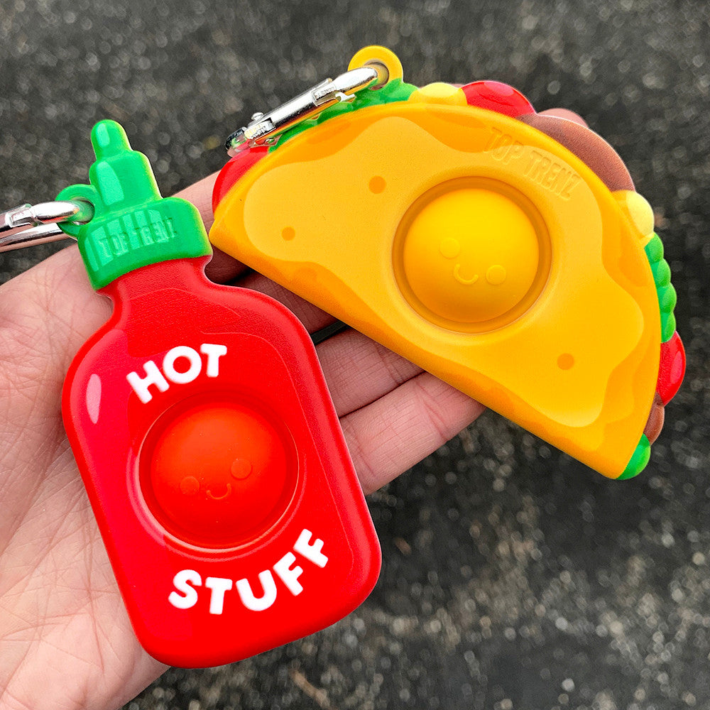 OMG Mega Pop Best Friend Keychains  - Taco & Hot Sauce / Top Trenz Online