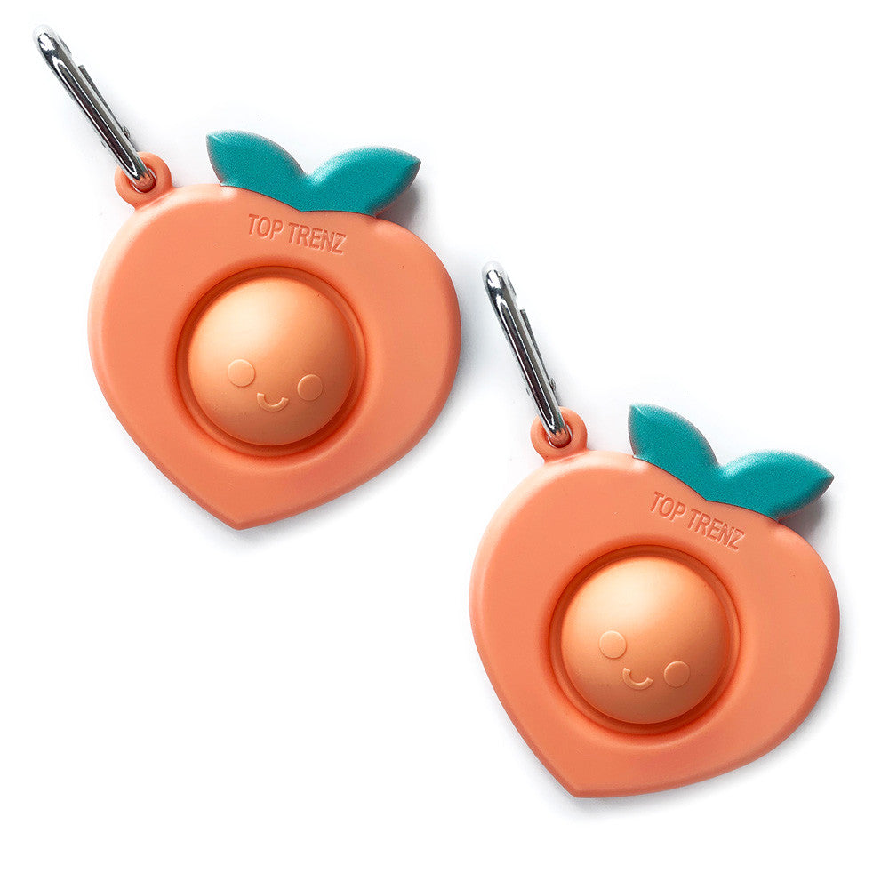 Peach Fidget Keychain - Silicone Stress Relief Toy / Top Trenz Sale