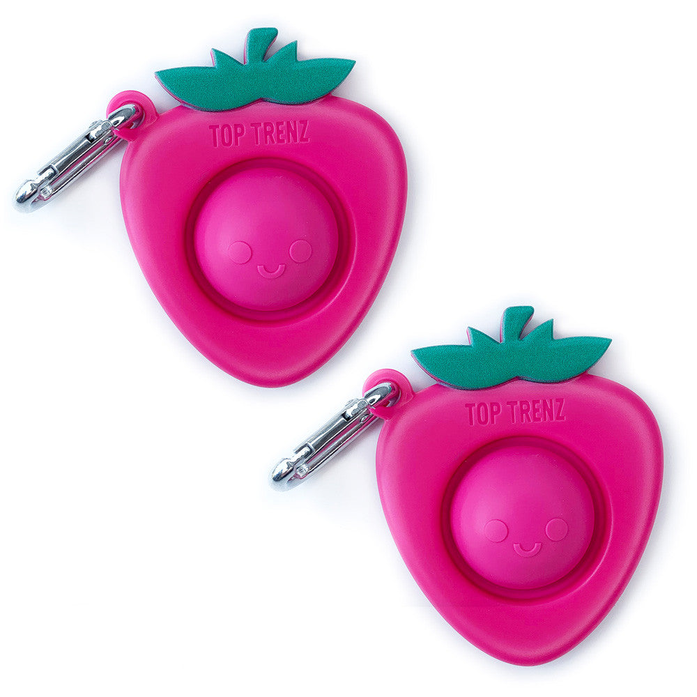 Strawberry Mega Pop Keychain - Fun Sensory Fidget Toy / Top Trenz For Sale