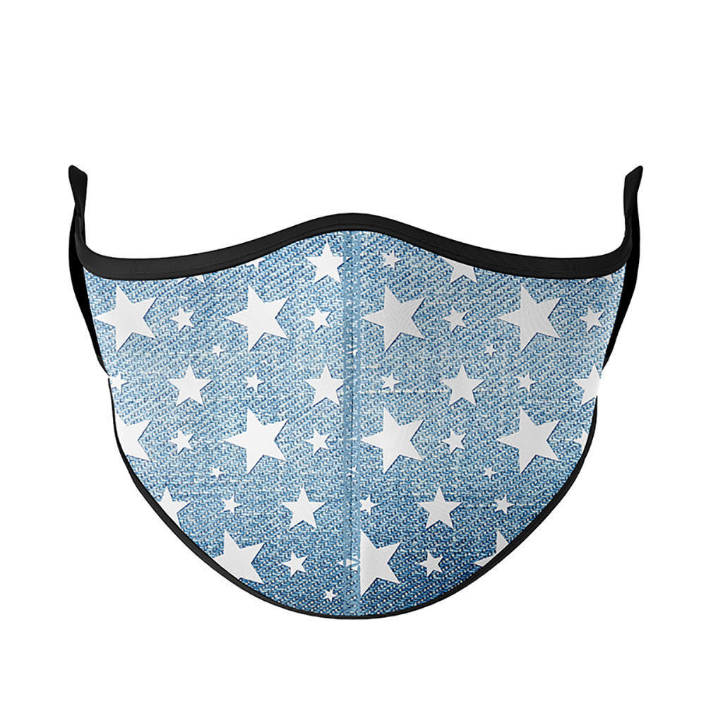 Cute Denim Star Printed Fashion Masks For All Ages / Top Trenz Online