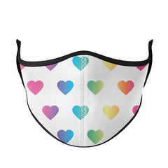 Printed Multi Rainbow Heart Face Mask / Top Trenz For Sale