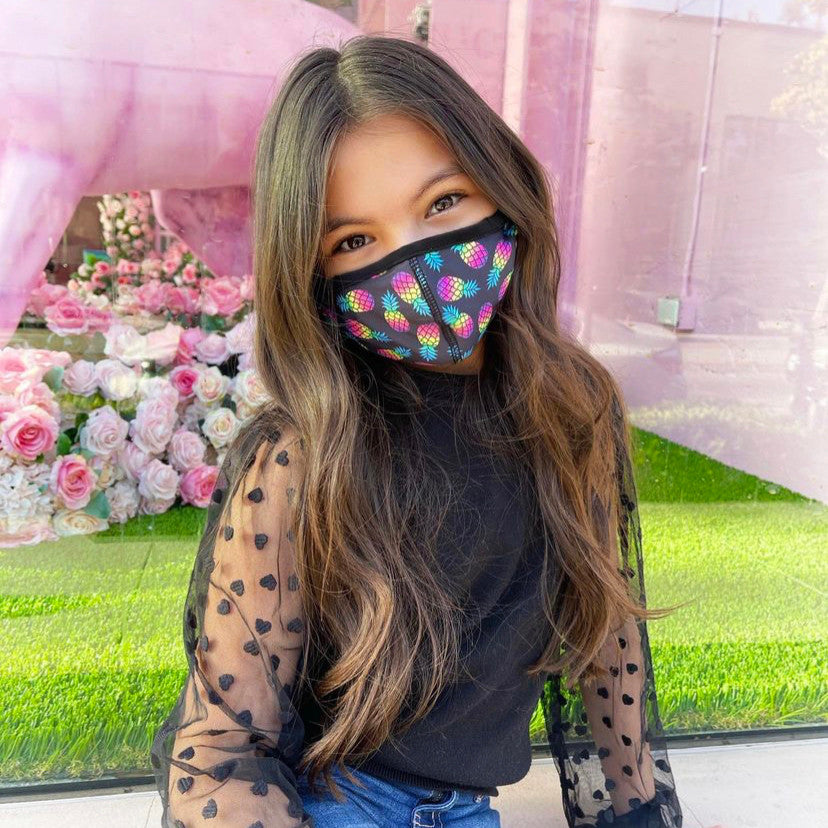 Rainbow Pineapple Face Mask / Top Trenz Outlets