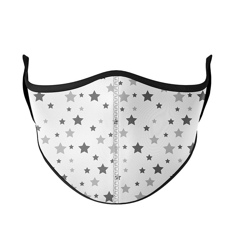 White w/Grey Snowflake Star Face Mask / Top Trenz Online Shop