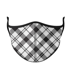 Black & White Stripe Plaid Face Mask / Top Trenz For Sale