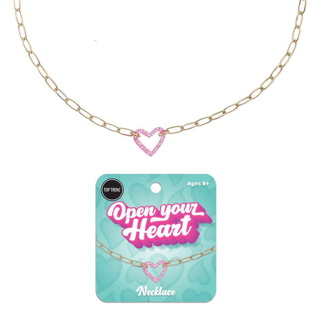 Trendy Paperclip Heart Pendant Necklace / Top Trenz Sale