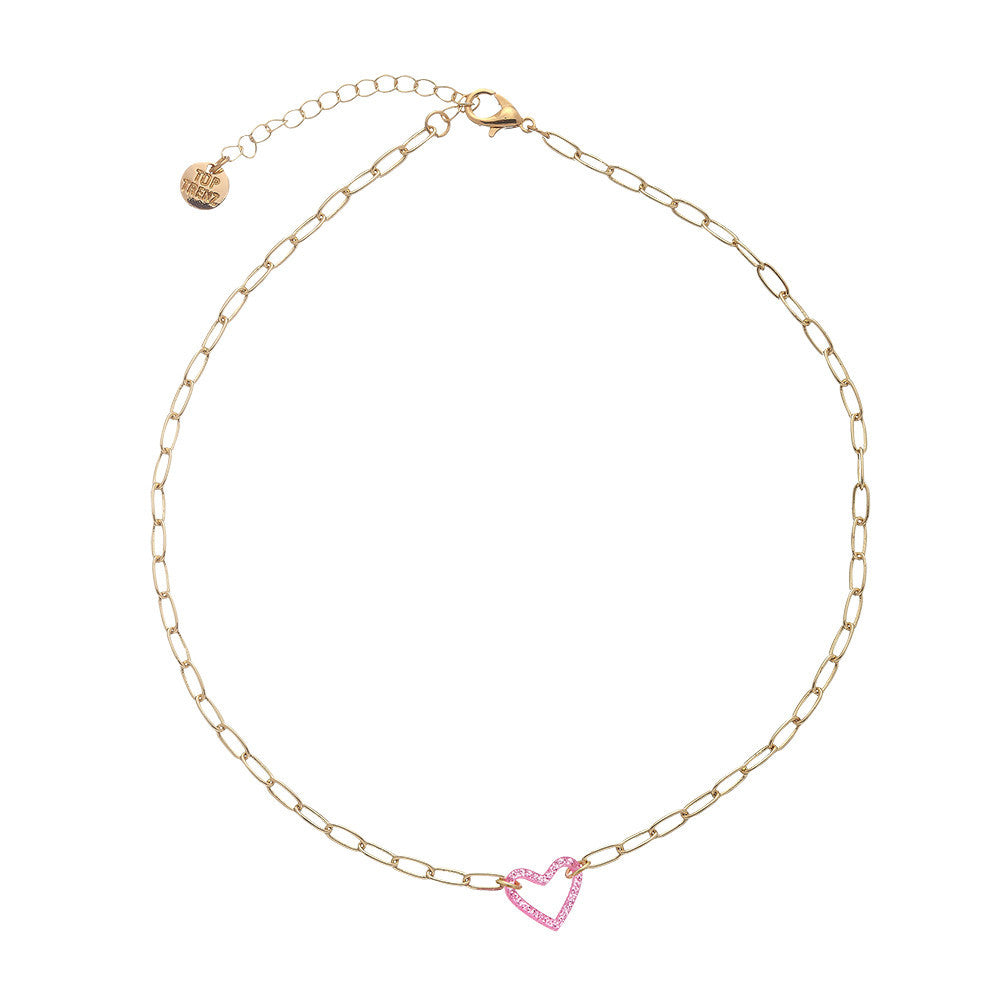 Trendy Paperclip Heart Pendant Necklace / Top Trenz Sale