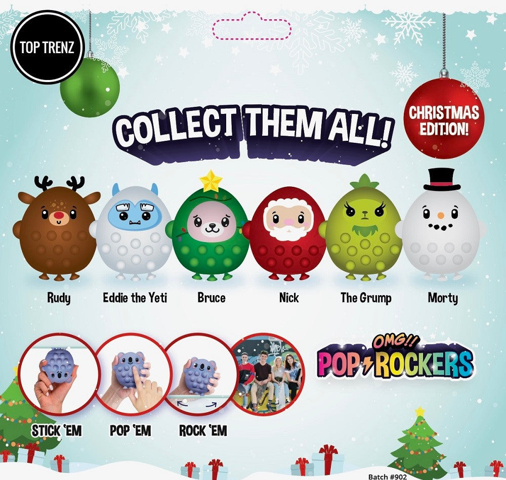 OMG Pop Rockers Christmas Holiday Fidget Poppers / Top Trenz Online