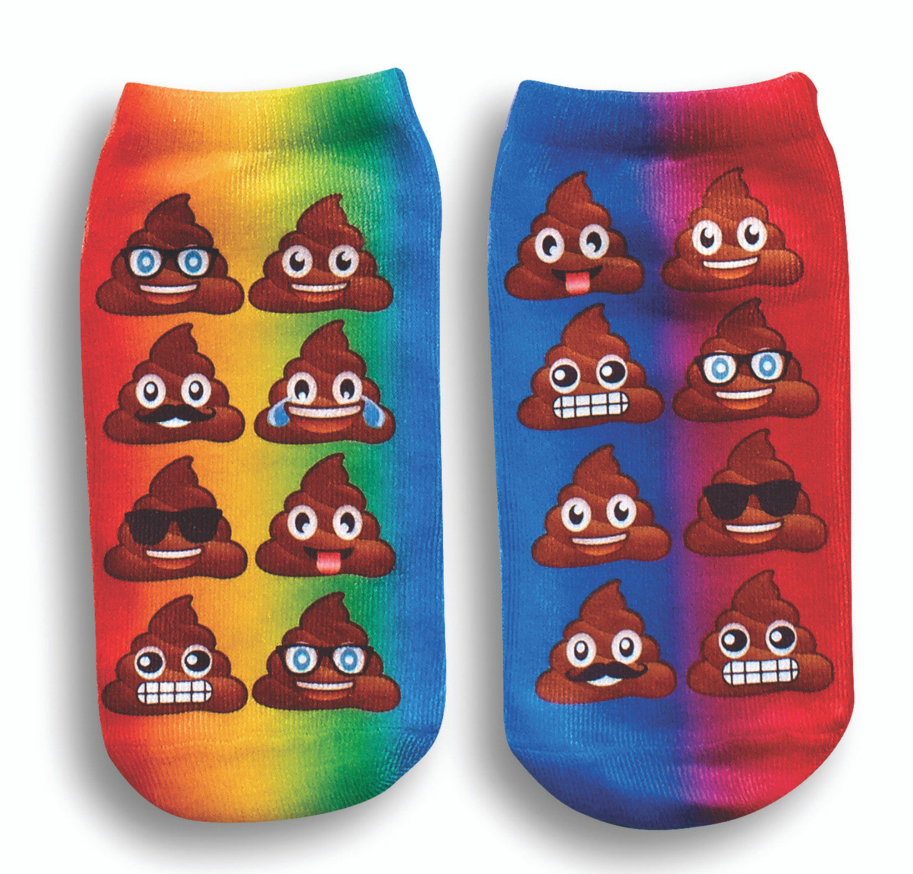 Ankle Socks-Multi Rainbow Poop / Top Trenz Sale