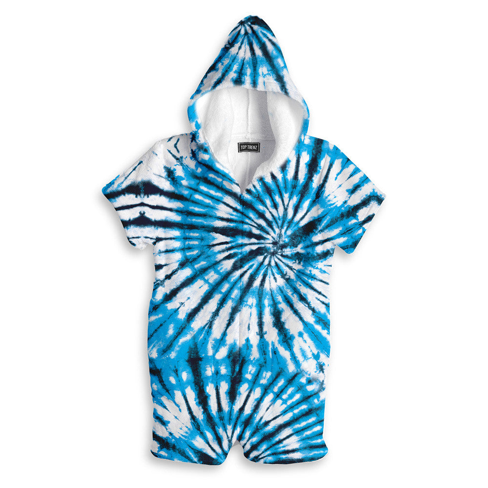 Shark Tie-Dye Fuzzy Romper Lounge Apparel / Top Trenz Sale