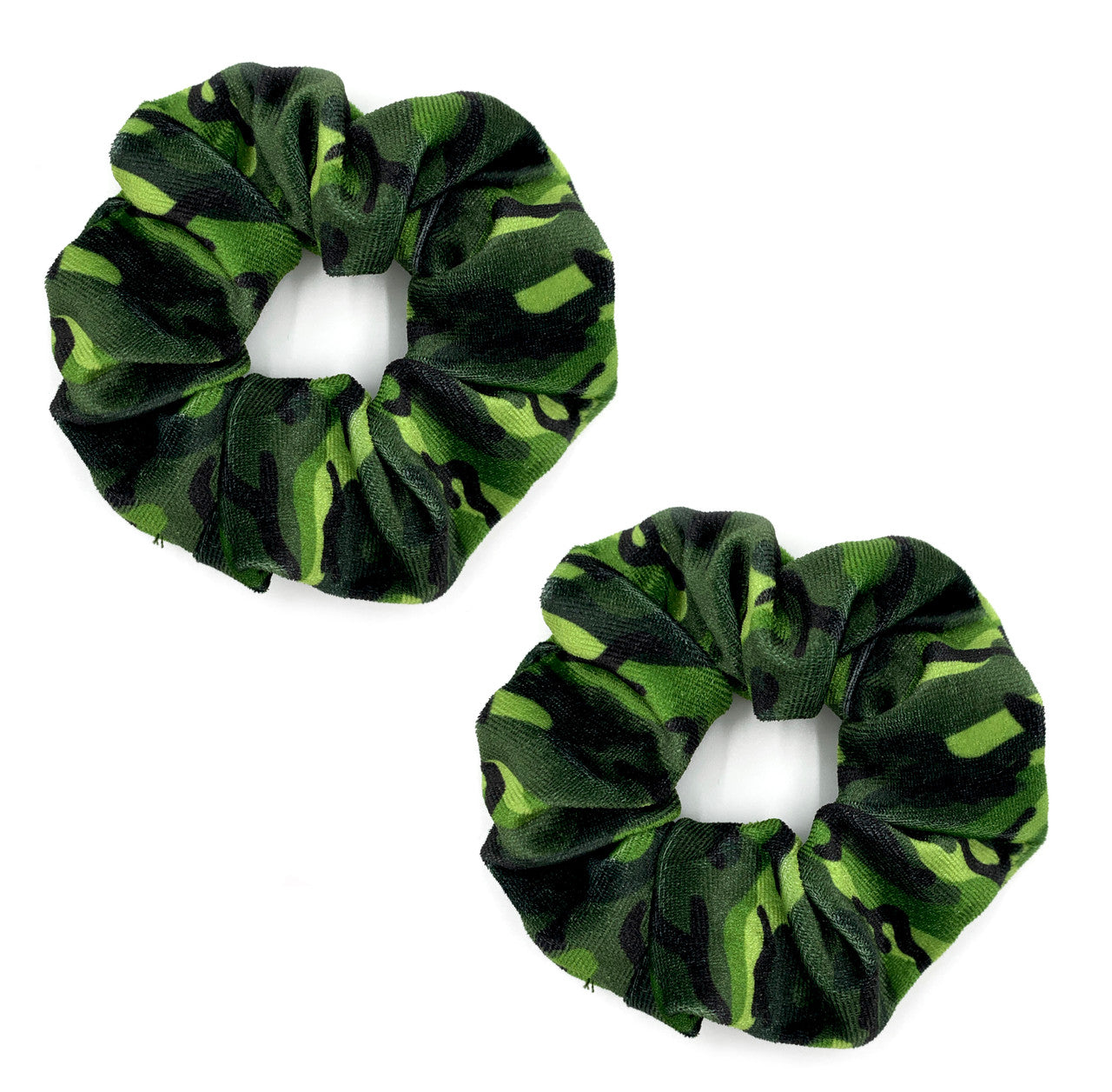 Camouflage Velvet Scrunchie Ponytailholder / Top Trenz Online