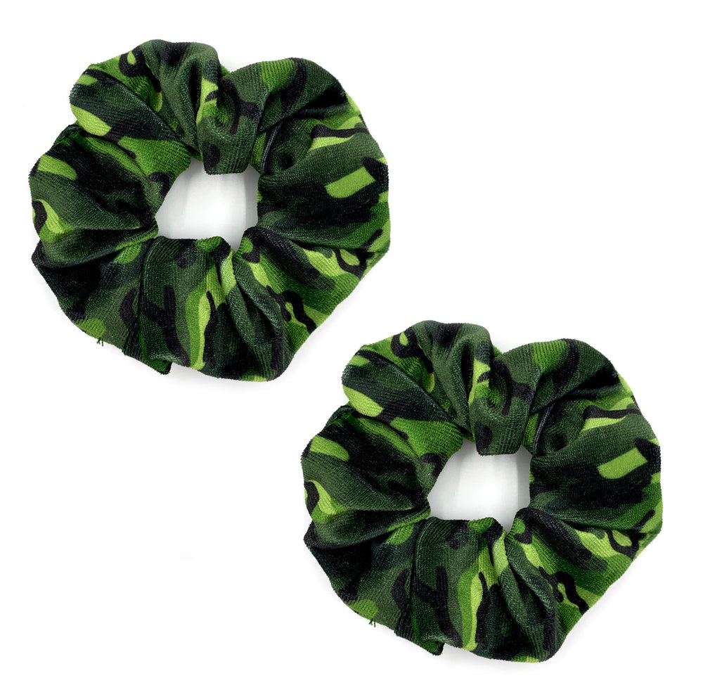 Camouflage Velvet Scrunchie Ponytailholder / Top Trenz Online
