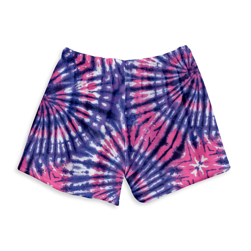 Fuzzy Tie Dye Loungewear Cozy Shorts / Top Trenz Sale