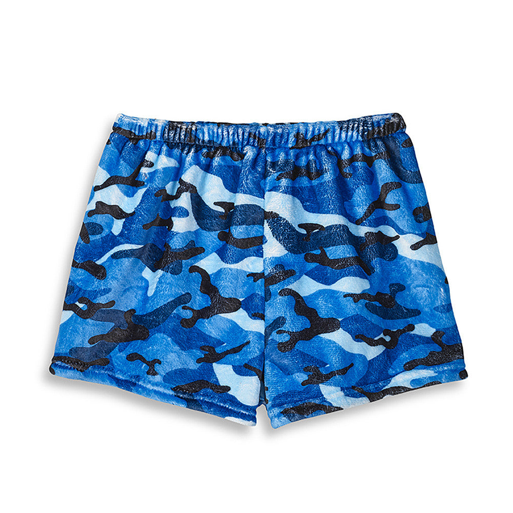 Blue Camo Fuzzy Lounge Shorts / Top Trenz Discount