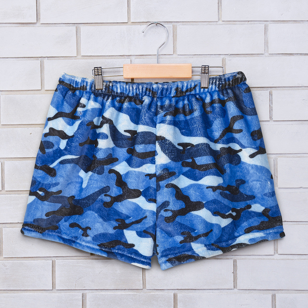 Blue Camo Fuzzy Lounge Shorts / Top Trenz Discount