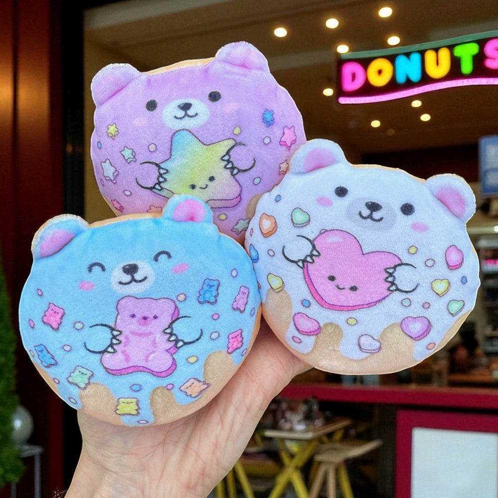 Super Duper Sugar Squishers – Sugar Bear Donuts Plush Fidget Toy - Squishy Stress Relief for Kids / Top Trenz Online