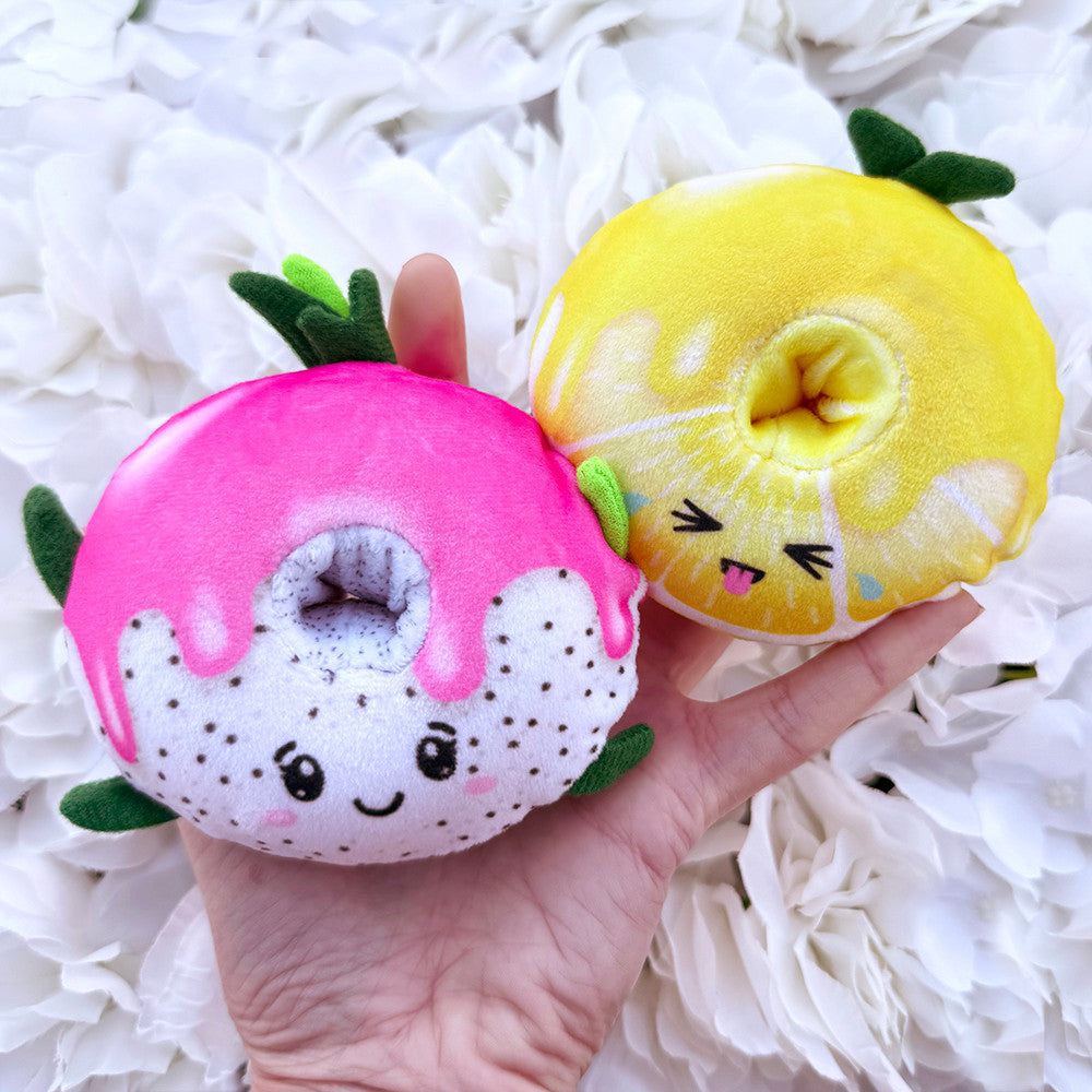 Fruit Plush Sugar Donut Squishy Stress Ball Fidget Toy / Top Trenz Outlets