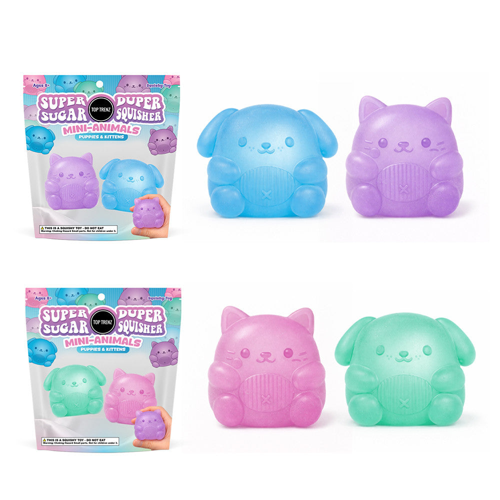 Mini Sugar Squishy 2-Pack - Puppies & Kittens - Super Duper Sugar Squishers / Top Trenz Sale