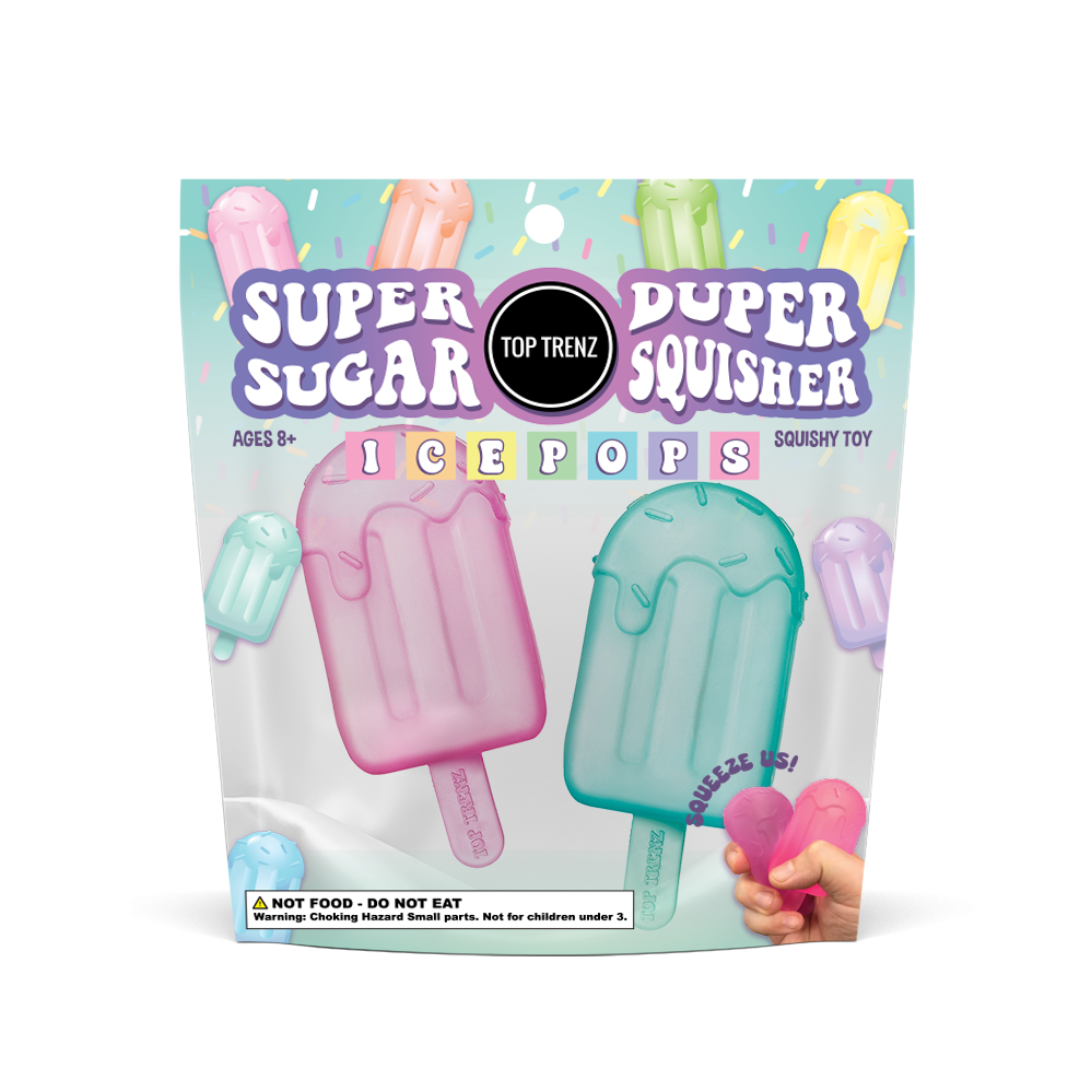 Super Duper Sugar Squisher - Mini Ice Pops 2 Pack - Stress Relief Squishy Toys / Top Trenz US