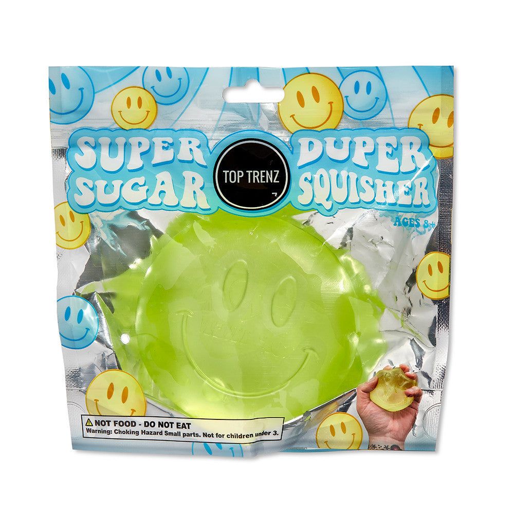 Happy Face Squishy Stress Ball Fidget Toy - Sugar Squisher / Top Trenz For Sale