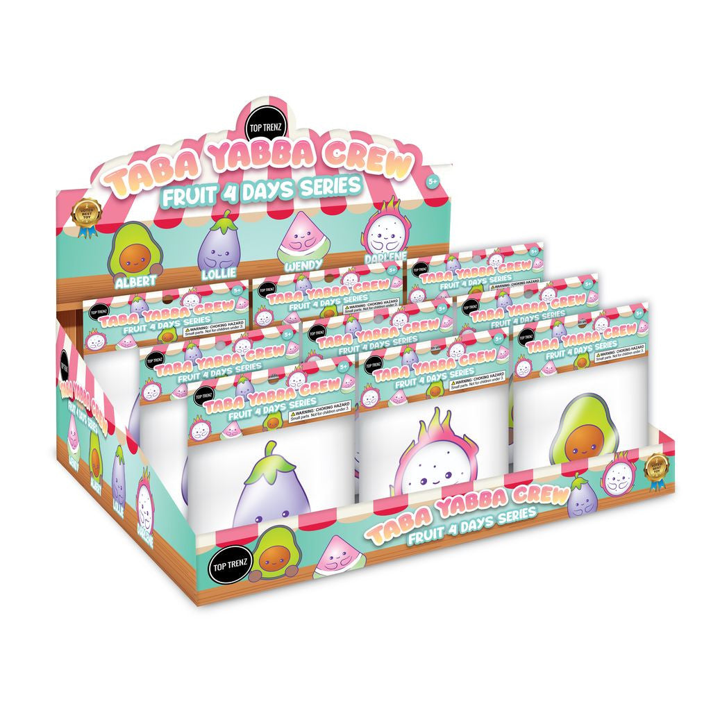 Taba Yabba Crew – Fruit 4 Days Series - Extra Sticky Fruit Fidget Toys to Squish & Collect / Top Trenz Online