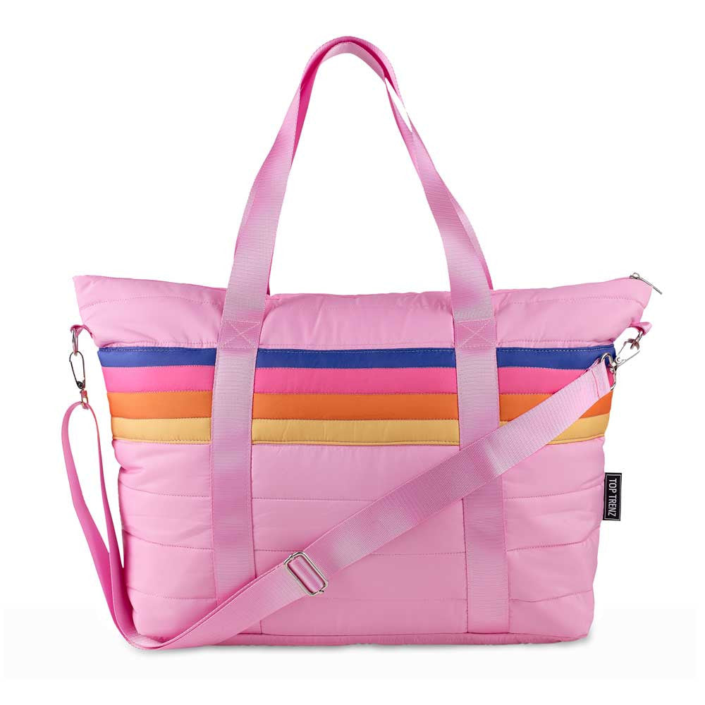 Pink Puffer Tote Weekender Bag For Kids And Tweens / Top Trenz Online Shop