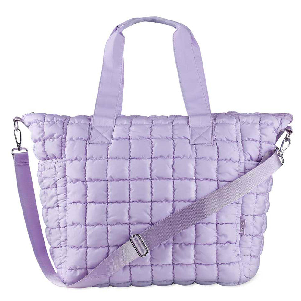 Purple Scrunchie Weekender Tote – Stylish & Spacious Travel Bag / Top Trenz Online Shop