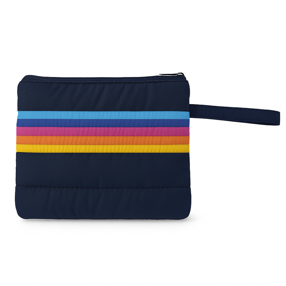 Retro Puffer Wet Bag – Navy Rainbow Swim & Camp Bag / Top Trenz Sale